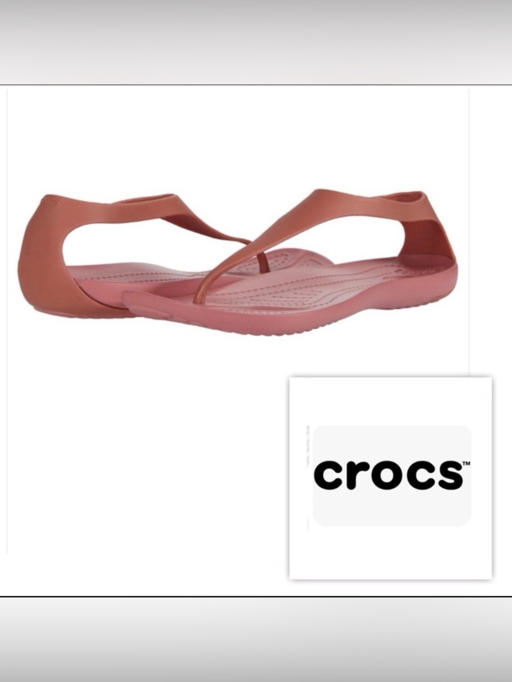 NWT CROCS Women 8 Sexy Flip Pink T-Strap Sandals Comfy Slip on Shoes in Blossom